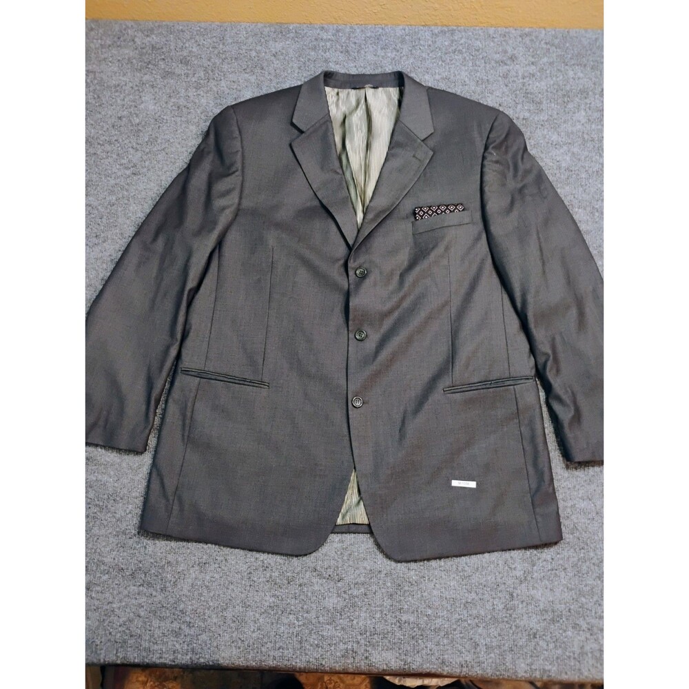 Valenti Uomo Mens Gray Sport Coat Blazer Jacket Formal Business Suit Coat 2Xl